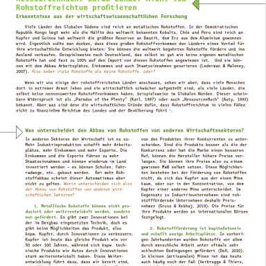 Factsheet Ressourcenfluch: Warum Länder nicht vom Rohstoffreichtum profitieren